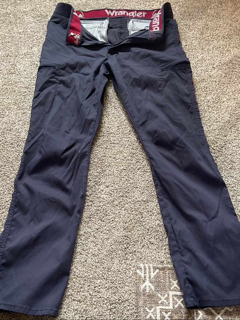 Wrangler Navy Pants with Red Branded Waistband